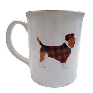 Cozyin Up With My Beagle In Red Black Plaid Coat Mug by Fringe Studio EUC